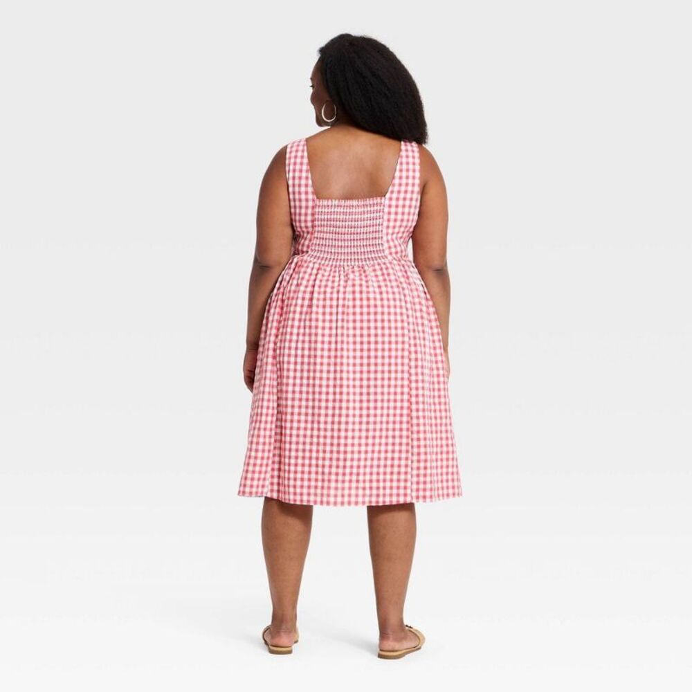 Ava & Viv Pink and White Gingham Strapless Sundress - Picture 2 of 3